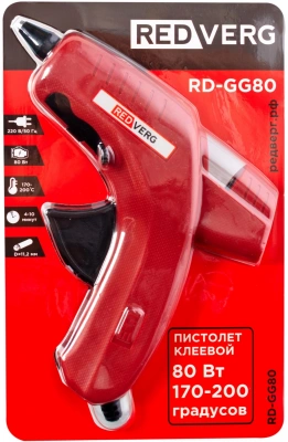 Клеевой пистолет RedVerg RD-GG80 80Вт 16гр/мин стерж.:11.2мм