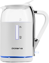 Чайник электрический Polaris PWK 1563CGL 1.5л. 2200Вт белый/серебристый корпус: пластик/стекло