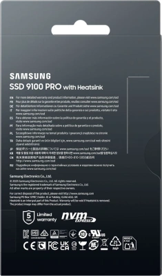 Накопитель SSD Samsung PCIe 5.0 x4 1TB MZ-VAP1T0CW 9100 Pro M.2 2280