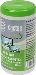 Салфетки Cactus CS-1001PE для экранов и оптики туба 100шт влажных