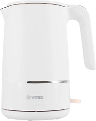 Чайник электрический Vitek VT-1104 1.5л. 2200Вт белый корпус: металл/пластик