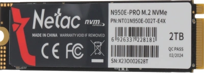 Накопитель SSD Netac PCIe 3.0 x4 2TB NT01N950E-002T-E4X N950E Pro M.2 2280