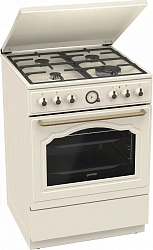 Плита Газовая Gorenje GKS6C71CLI слоновая кость (металлическая крышка) реш.чугун