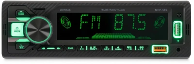 Автомагнитола Digma MCP-515 1DIN 4x45Вт v5.0 USB 2.0 AUX 4 ПДУ