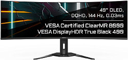 Монитор Gigabyte 49" Aorus CO49DQ черный OLED 32:9 HDMI M/M матовая HAS Piv 250cd 178гр/178гр 5120x1440 144Hz DP DQ USB 11.28кг