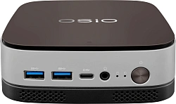 ПК Мини Osio BaseLine B51i-008 i3 1215U (1.2) 8Gb SSD256Gb UHDG Windows 11 Pro 64 GbitEth WiFi BT 59.85W коричневый/серебристый