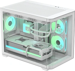 Корпус Formula Crystal U2M Floe белый без БП mATX 1xUSB3.0 audio bott PSU