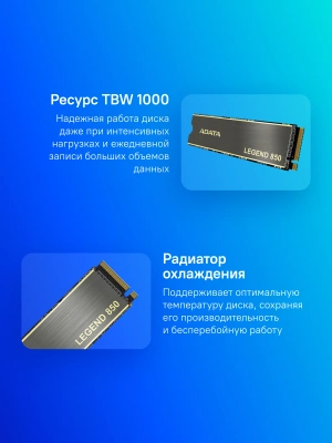 Накопитель SSD A-Data PCIe 4.0 x4 1TB ALEG-850-1TCS Legend 850 M.2 2280
