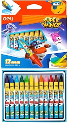 Восковые мелки Deli EC21000 Super Wings 12цв. картон.кор./европод.