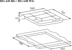 Газовая варочная поверхность Weissgauff HG 640 WG белый