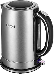 Чайник электрический Kitfort КТ-6175 1.7л. 2200Вт серебристый/черный корпус: металл/пластик