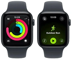 Смарт-часы Apple Watch SE 3 2025 A3325 44мм OLED корп.темная ночь Sport Band рем.темная ночь разм.брасл.:M/L (MEHQ4AF/A)