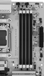 Материнская плата Gigabyte B650 A ELITE AX ICE Socket AM5 AMD B650 4xDDR5 ATX AC`97 8ch(7.1) 2.5Gg RAID+HDMI+DP