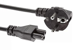 Кабель Premier 5-282CU IEC C5 (3-pin) Евровилка угловой 1.8м (5-282CU(0.75) 1.8) черный (Bulk)