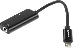 Переходник аудио Premier AWEI lightning/Jack 3.5 (f) 0.1м. черный (CL-121)