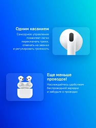 Гарнитура вкладыши Apple AirPods 4 ANC A3055/A3056/A3059 белый беспроводные bluetooth в ушной раковине (MXP93LL/A)