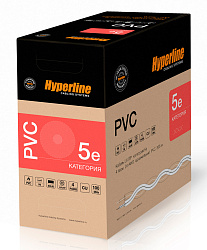 Кабель информационный Hyperline UUTP4-C5E-S24-IN-PVC-GY-305 кат.5E UTP 4 пары 24AWG PVC внутренний 305м серый