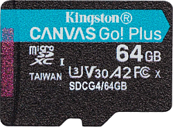 Флеш карта microSDXC 64GB Kingston SDCG4/64GBSP Canvas Go! Plus V30 A2 w/o adapter