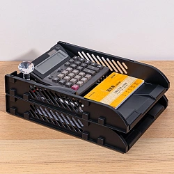 Лоток горизонтальный Deli E9216black Simpli A4 черный