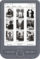 Электронная книга Digma syne 6" E-ink HD Pearl 758x1024 1.2Ghz 256Mb/32Gb/SD/microSDHC/подсветка дисплея темно-серый (в компл.:обложка)