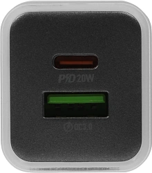 Сетевое зар./устр. Hoco N46 Glorious 20W 3A (PD+QC+AFC) USB-A/Type-C универсальное синий (35318)