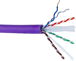 Кабель информационный Lanmaster LAN-6AUTP-HFLT-VI кат.6A UTP 4 пары 23AWG LSZH внутренний 305м фиолетовый