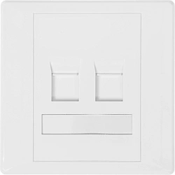Панель Suprlan 10-0334-1 лицевая со шторкой 80x80 2xKeystone ABS пластик белый