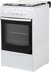 Плита Газовая Darina 1B1 GM 441 008 W белый/черный (стеклянная крышка) реш.чугун