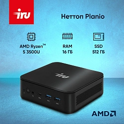 Неттоп IRU Planio 325 Ryzen 5 3500U (2.1) 16Gb SSD512Gb Vega 8 FreeDOS GbitEth WiFi BT 65W черный (2105310)