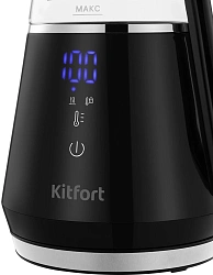 Чайник электрический Kitfort КТ-6696 1л. 1100Вт черный/серебристый корпус: стекло/пластик (KT-6696)