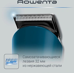 Триммер Rowenta Jungle TN8908F0 черный/бирюзовый (насадок в компл:3шт)