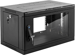 Шкаф коммутационный ЦМО (ШРН-6.500-9005) настенный 6U 600x500мм пер.дв.стекл 200кг черный 470мм 17.8кг 180град. 346мм IP20 металл