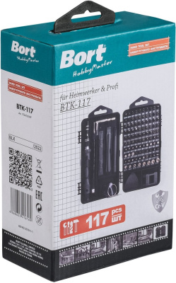 Набор инструментов Bort BTK-117 117 предметов (жесткий кейс)