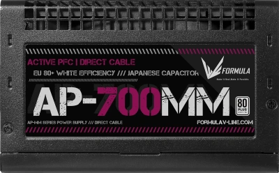 Блок питания Formula ATX 700W AP-700ММ 80 PLUS WHITE (20+4pin) APFC 120mm fan 6xSATA RTL
