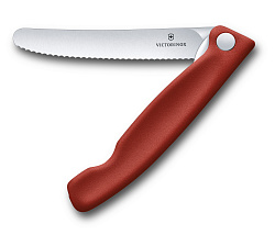 Нож кухонный Victorinox Swiss Classic (6.7831.FB) стальной столовый лезв.110мм серрейт. заточка красный блистер