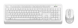 Клавиатура + мышь A4Tech Fstyler FG1010S клав:белый/серый мышь:белый/серый USB беспроводная Multimedia (FG1010S WHITE)