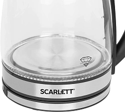 Чайник электрический Scarlett SC-EK27G54 1.7л. 1800Вт серебристый/черный корпус: нерж.сталь/стекло