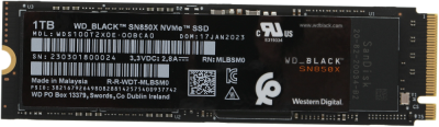 Накопитель SSD WD PCIe 4.0 x4 1TB WDS100T2X0E Black SN850X M.2 2280