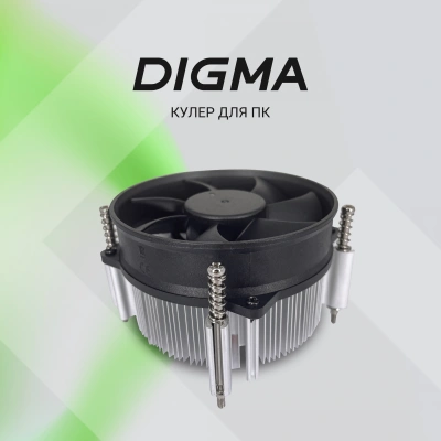 Устройство охлаждения(кулер) Digma D-CPC110-PWM3 92x92x25mm Soc-1151/1200/2066/1700 черный 4-pin 25dB Al+Cu 110W 350gr Ret