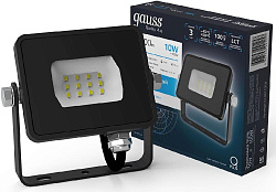 Прожектор уличный Gauss Qplus 613511310 светодиодный 10Втчерный