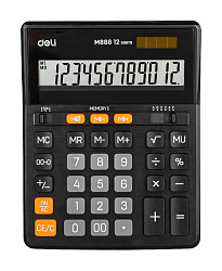 Калькулятор настольный Deli EM888 черный 12-разр.