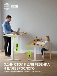 Стол для компьютера Cactus CS-ED-WTBAM столешница бамбук бежевый каркас белый 120x72x60см