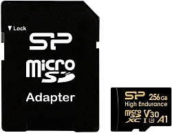 Флеш карта microSDXC 256GB Silicon Power SP256GBSTXDV3V1HSP High Endurance V30 A1 + adapter