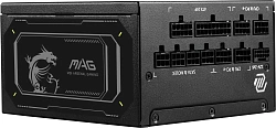 Блок питания MSI ATX 1000W MAG A1000GL PCIE5 80+ gold (20+4pin) APFC 135mm fan 15xSATA Cab Manag RTL