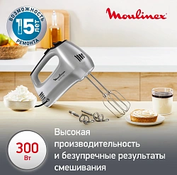 Миксер ручной Moulinex HM310E10 300Вт серебристый
