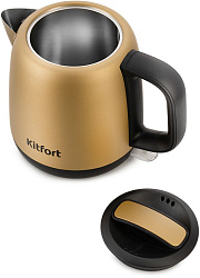 Чайник электрический Kitfort KT-6111 1л. 1630Вт золотистый/черный корпус: металл/пластик (КТ-6111)