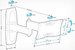Кронштейн для телевизора Holder LCDS-5064 черный 15"-38" макс.30кг настенный поворот и наклон