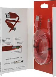 Кабель Hama 00187227 USB (m)-micro USB (m) 1м красный плоский