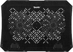 Подставка для ноутбука Buro BU-LCP150-B212 15" 335x265x22мм 74.35дБ 1xUSB 2x 140ммFAN 480г металлическая сетка/пластик черный