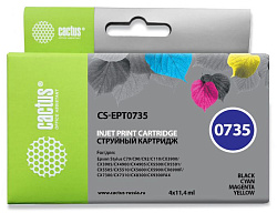 Картридж струйный Cactus CS-EPT0735 T0735 черный/голубой/пурпурный/желтый набор (45.6мл) для Epson Stylus С79/C110/СХ3900/CX4900 с чипом